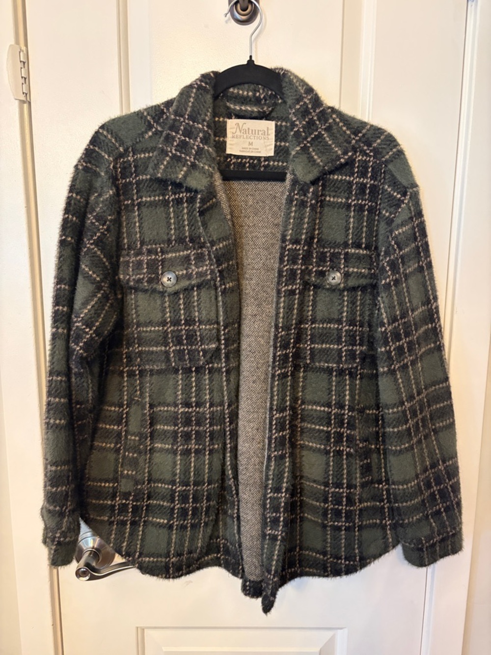 Natural Reflections Olive and Black Plaid Jacket